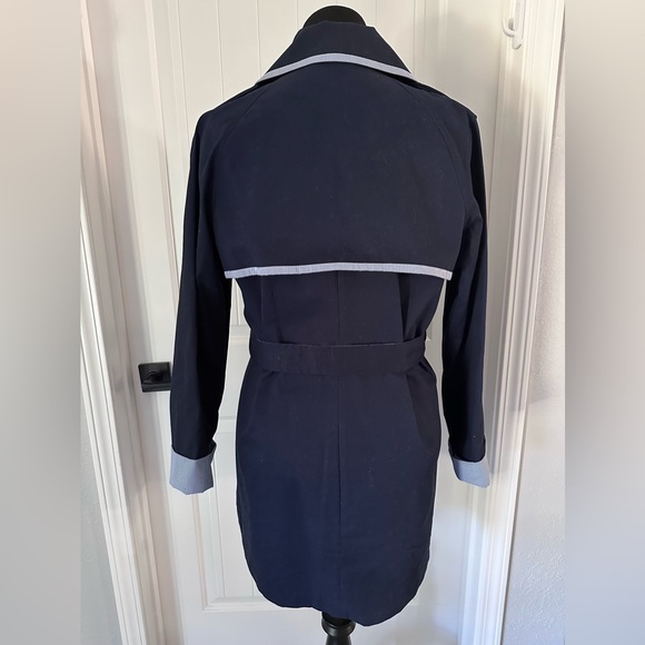 Crown & Ivy Women's Navy Blue Trench Coat Sz XL - Picture 2 of 12